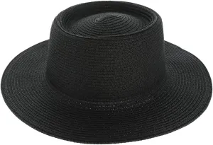 TOP HEADWEAR Floppy Brim Paper Braid Flat Top Fedora Panama Hat