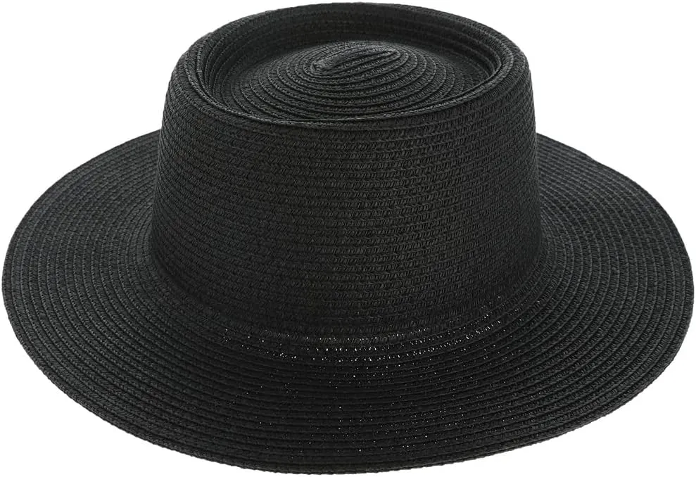 TOP HEADWEAR Floppy Brim Paper Braid Flat Top Fedora Panama Hat