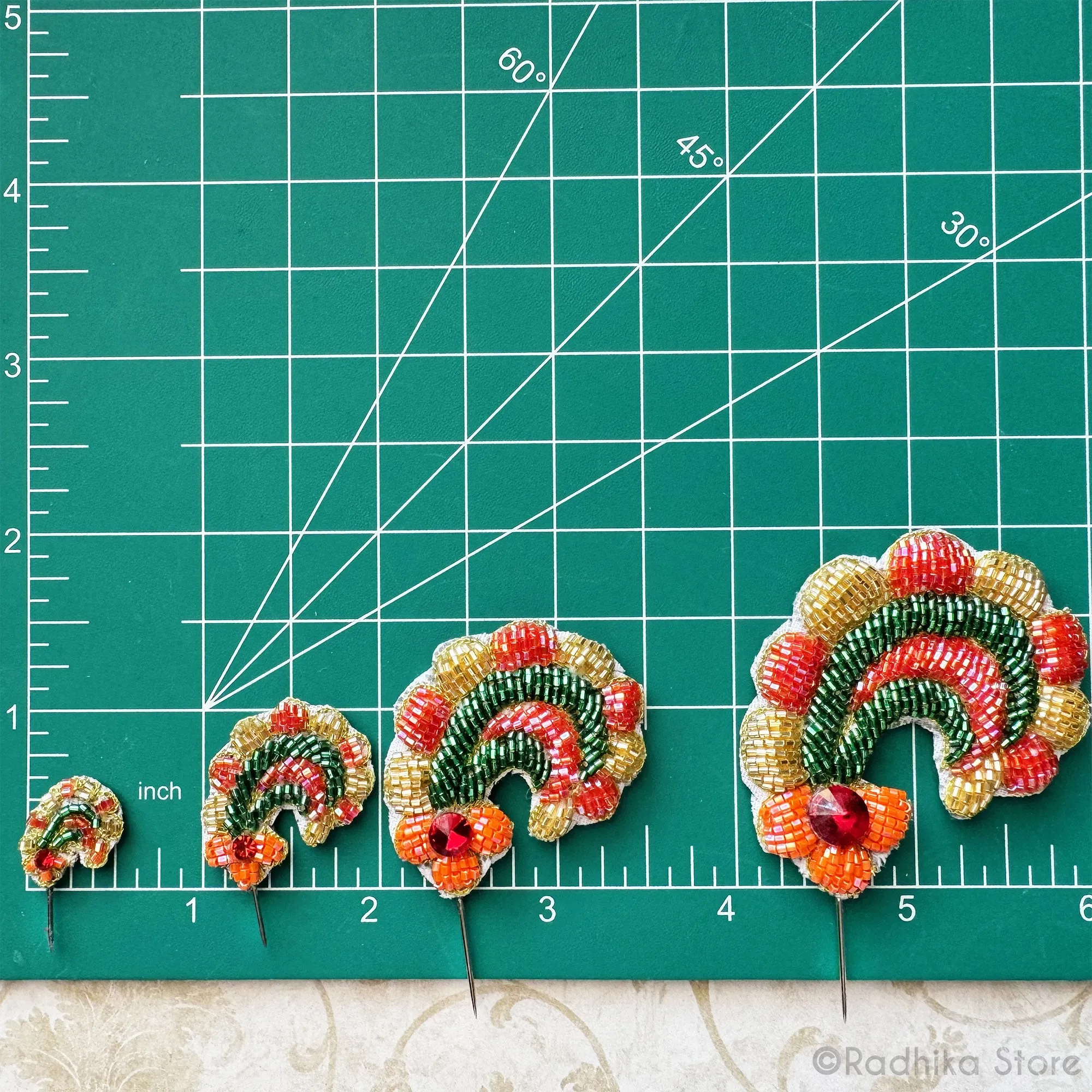 Transcendental Waves - Deep Blue - Embroidery Turban Pins - Set of 2