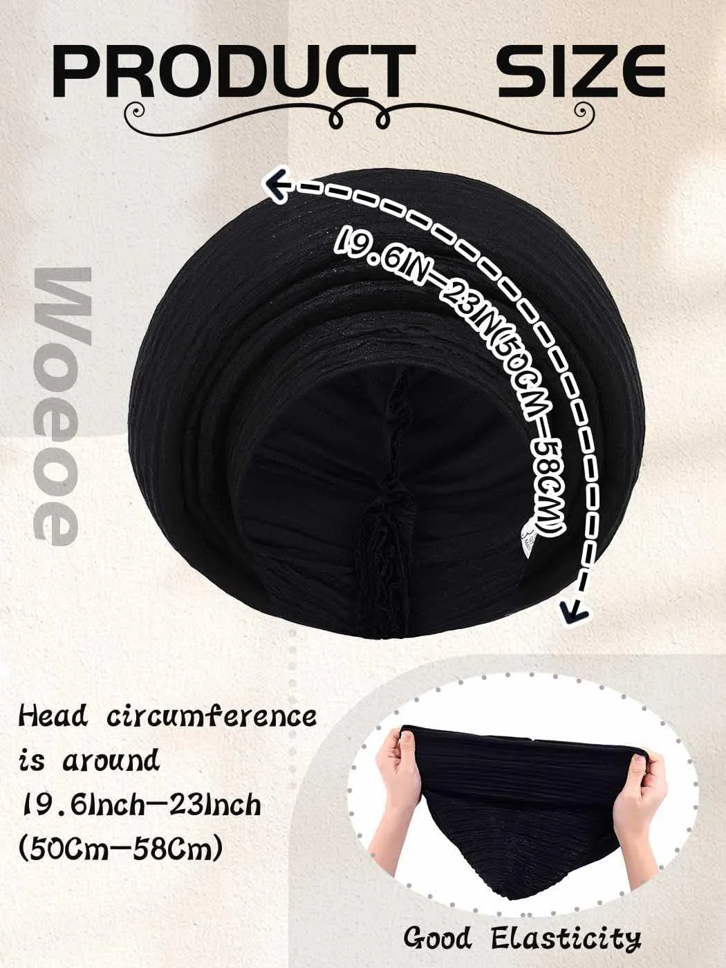 Woeoe Pre-Tied African Hats Gold Auto Gele African Head Wraps Church Turban for Women
