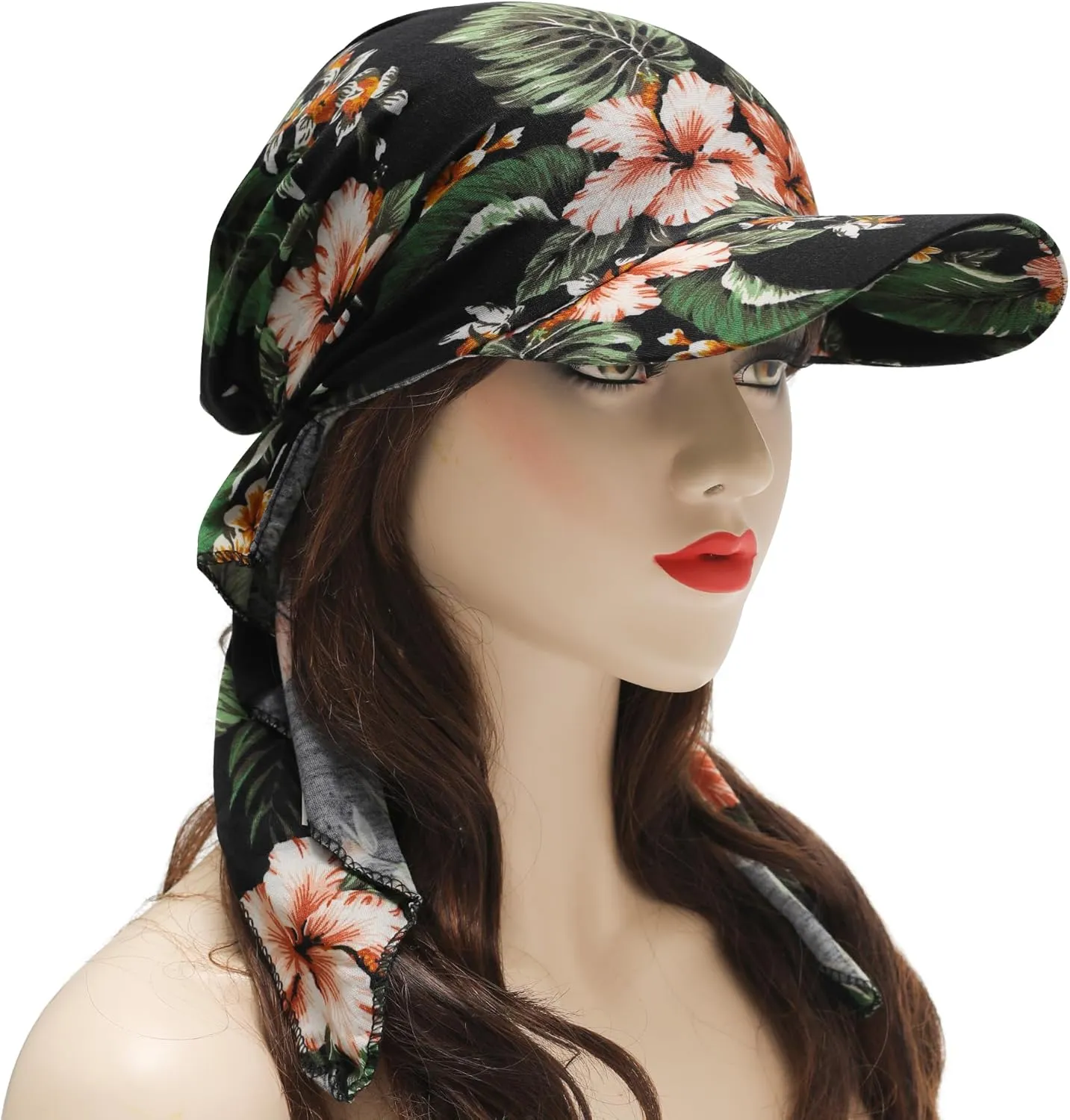ZLYC Chemo Headwear for Women Brim Visor Head Scarf Pre Tied Headwraps Lightweight Skull Cap