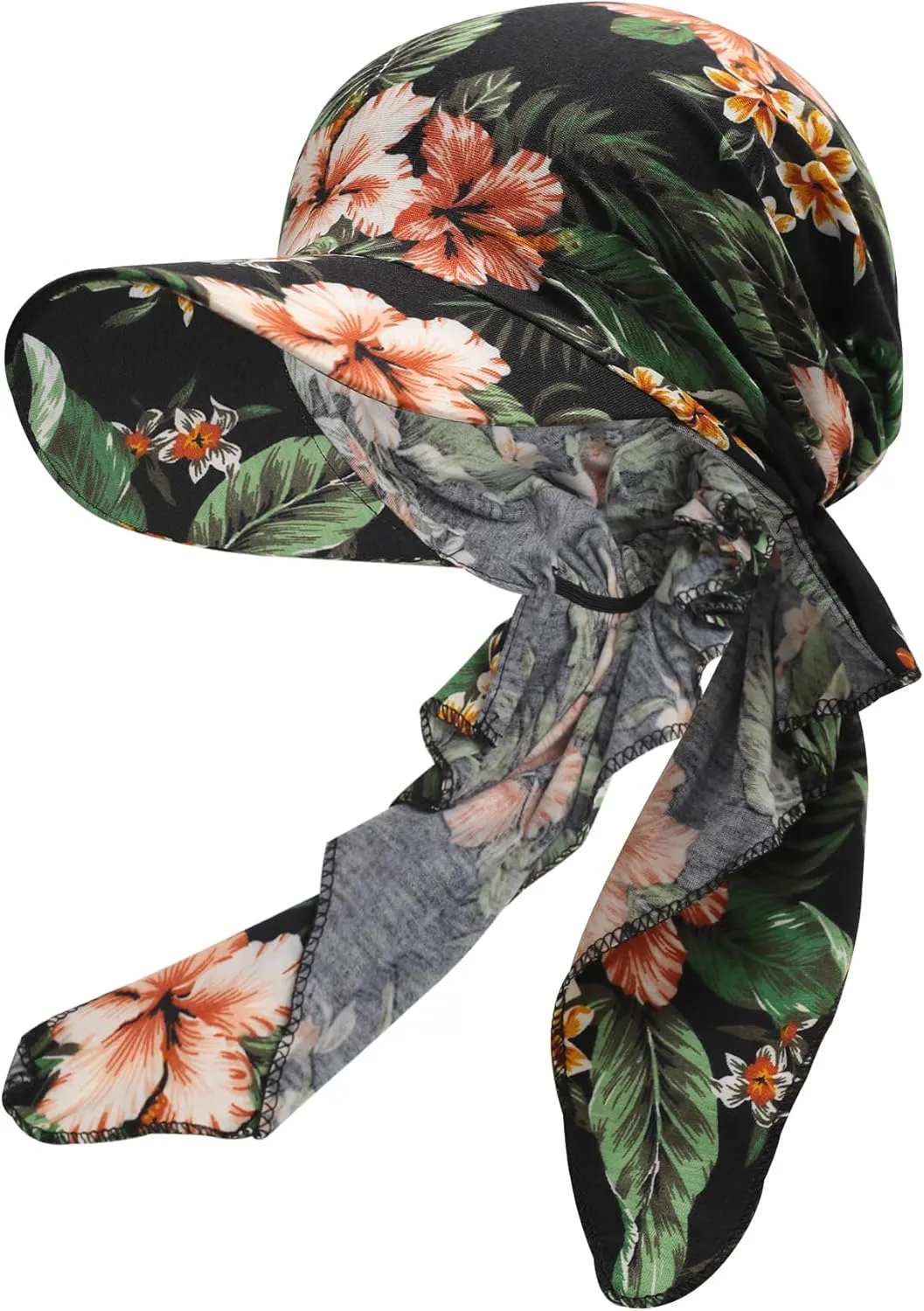 ZLYC Chemo Headwear for Women Brim Visor Head Scarf Pre Tied Headwraps Lightweight Skull Cap