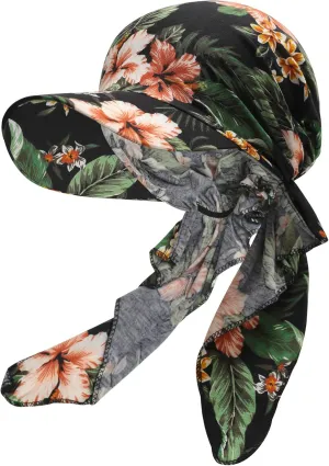 ZLYC Chemo Headwear for Women Brim Visor Head Scarf Pre Tied Headwraps Lightweight Skull Cap
