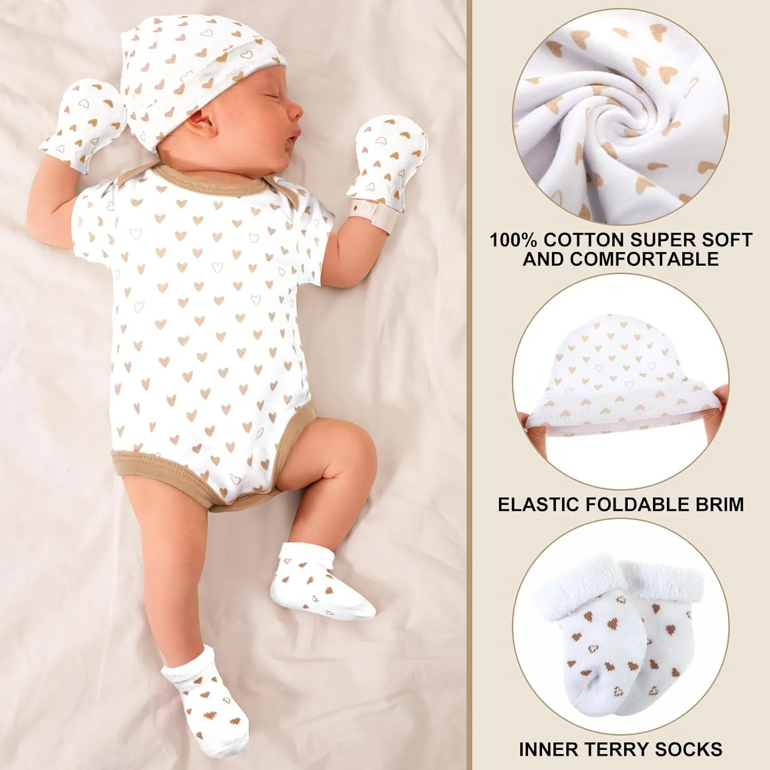 Zoooyawn 6 Set Preemie Layette Set Preemie Clothes Premature Baby Bodysuit Outfit for Nicu Baby Gift
